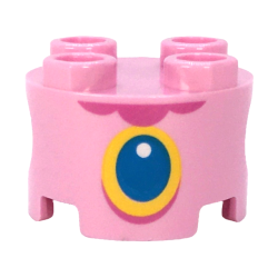 Brick, Round 2 x 2 with Pin Holes with Dark Pink Lace Neck, Dark Azure and Yellow Pendant with White Circle Glint Pattern (Super Mario Baby Peach Torso) Brick, Round 2 x 2 with Pin Holes with Dark Pink Lace Neck, Dark Azure and Yellow Pendant with White Circle Glint Pattern (Super Mario Baby Peach Torso)