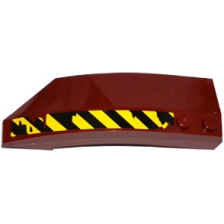 Wedge 8 x 3 x 2 Open Right with Worn Black and Yellow Danger Stripes Pattern (Sticker) - Set 70735 Wedge 8 x 3 x 2 Open Right with Worn Black and Yellow Danger Stripes Pattern (Sticker) - Set 70735