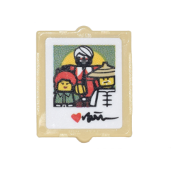 Glass for Window 1 x 2 x 2 Flat Front with Photo with Garmadon, Misako, Sensei Wu, Red Heart and Signature Pattern (Sticker) - Set 70620 Glass for Window 1 x 2 x 2 Flat Front with Photo with Garmadon, Misako, Sensei Wu, Red Heart and Signature Pattern (Sticker) - Set 70620