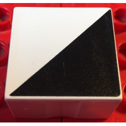 Duplo, Tile 2 x 2 x 1 with Shape Black Right Triangle Pattern Duplo, Tile 2 x 2 x 1 with Shape Black Right Triangle Pattern