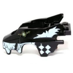 Flywheel Fairing Wolf Shape with White Checkered and Skunk Markings Pattern Flywheel Fairing Wolf Shape with White Checkered and Skunk Markings Pattern