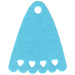 Mini Doll, Cape Cloth, Friends, Tapered with Small Top Hole, Scalloped Bottom, and Heart Shaped Holes - Spongy Stretchable Fabric - Medium Azure Mini Doll, Cape Cloth, Friends, Tapered with Small Top Hole, Scalloped Bottom, and Heart Shaped Holes - Spongy Stretchable Fabric - Medium Azure