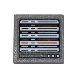 Road Sign 2 x 2 Square with Open O Clip with Computer Screen with White, Red and Black Lines Pattern (Sticker) - Set 76051 Road Sign 2 x 2 Square with Open O Clip with Computer Screen with White, Red and Black Lines Pattern (Sticker) - Set 76051