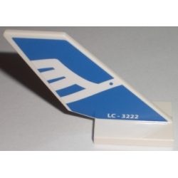 Tail Shuttle with White Airline Bird and 'LC - 3222' Pattern on Both Sides (Stickers) - Set 3222