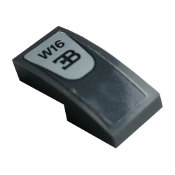 Slope, Curved 2 x 1 x 2/3 with Bugatti Logo and 'W16' Pattern (Sticker) - Set 42083 Slope, Curved 2 x 1 x 2/3 with Bugatti Logo and 'W16' Pattern (Sticker) - Set 42083