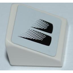 Slope 30 1 x 1 x 2/3 with Black Air Intake Double Faded on White Background Pattern Model Right (Sticker) - Set 8149