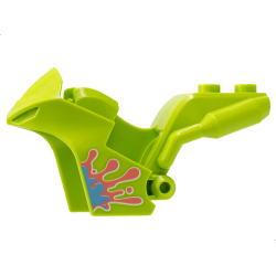 Motorcycle Fairing, Stuntz Sport Bike Tapered Front with Medium Blue and Coral Splotch Pattern Motorcycle Fairing, Stuntz Sport Bike Tapered Front with Medium Blue and Coral Splotch Pattern