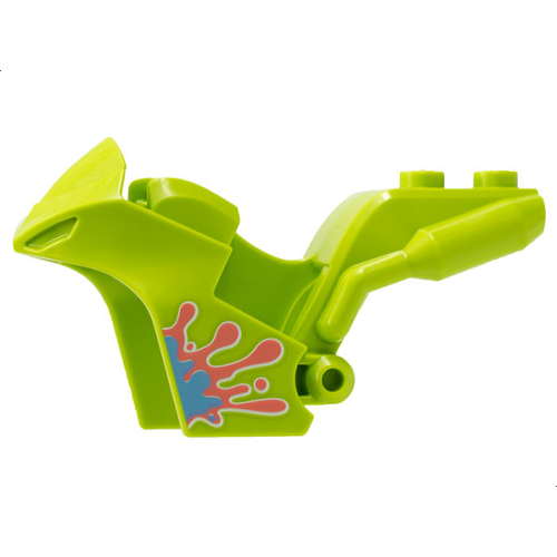 Деталь LEGO 75533pb02 Motorcycle Fairing, Stuntz Sport Bike Tapered Front with Medium Blue and Coral Splotch Pattern