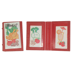 Minifigure, Utensil Book 2 x 3 with Turkey and Food Pattern (Stickers) - Sets 3115 / 3243 - Red Minifigure, Utensil Book 2 x 3 with Turkey and Food Pattern (Stickers) - Sets 3115 / 3243 - Red