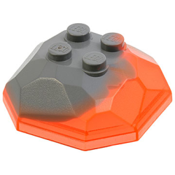 Rock 4 x 4 Octagonal Boulder, Top with Marbled Trans-Neon Orange Pattern Rock 4 x 4 Octagonal Boulder, Top with Marbled Trans-Neon Orange Pattern