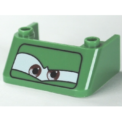 Windscreen 3 x 4 x 1 1/3 with 2 Studs on Top with Brown Eyes on White Background Pattern 2 Windscreen 3 x 4 x 1 1/3 with 2 Studs on Top with Brown Eyes on White Background Pattern 2