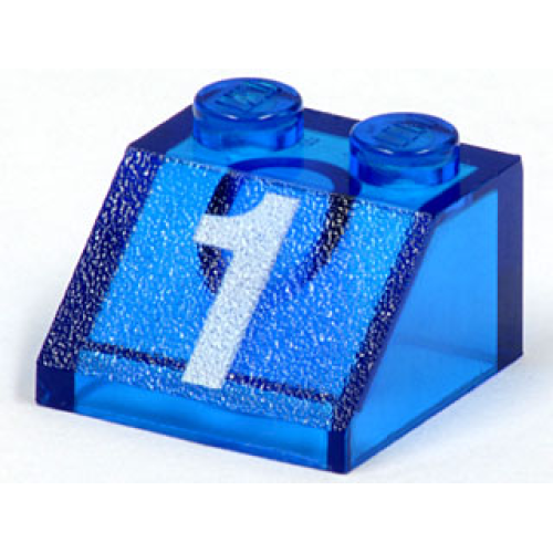 Деталь LEGO 3039px50 Slope 45 2 x 2 with White Number 1 Pattern