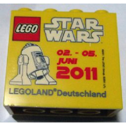 Brick 2 x 4 x 3 with Legoland Deutschland Star Wars 02. - 05. Juni 2011 Pattern