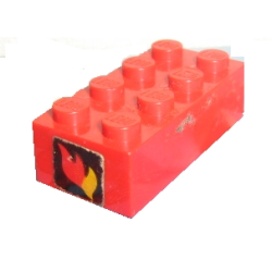 Brick 2 x 4 with Classic Fire Logo Pattern on Both Ends (Stickers) - Set 590