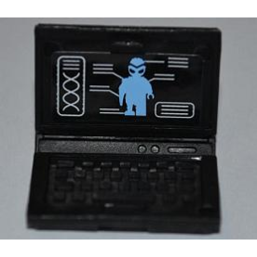 Деталь LEGO 62698pb05 Minifigure, Utensil Computer Laptop with Alien Android Screen Pattern (Sticker) - Set 7066
