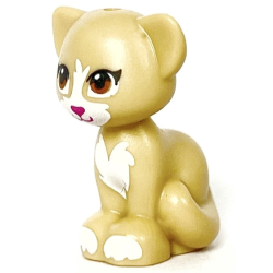 Cat, Friends Style, Sitting with Medium Nougat Eyes, Black Eyelashes, Dark Pink Nose, White Patches and Paws Pattern Cat, Friends Style, Sitting with Medium Nougat Eyes, Black Eyelashes, Dark Pink Nose, White Patches and Paws Pattern