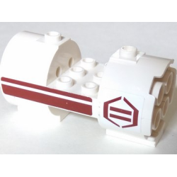 Cylinder 3 x 6 x 2 2/3 Horizontal with Dark Red Stripes and Hexagon Pattern Model Left (Stickers) - Set 8085 Cylinder 3 x 6 x 2 2/3 Horizontal with Dark Red Stripes and Hexagon Pattern Model Left (Stickers) - Set 8085