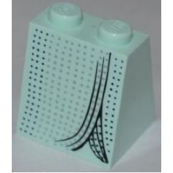 Slope 65 2 x 2 x 2 with Bottom Tube with Minifigure Dress / Skirt / Robe, Black and Silver Spots Pattern Slope 65 2 x 2 x 2 with Bottom Tube with Minifigure Dress / Skirt / Robe, Black and Silver Spots Pattern