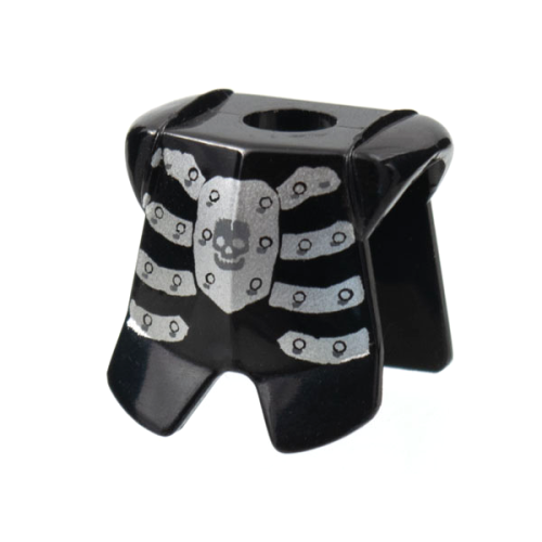 Деталь LEGO 2587pb20 Minifigure Armor Breastplate with Leg Protection with Fantasy Era Skeleton Pattern