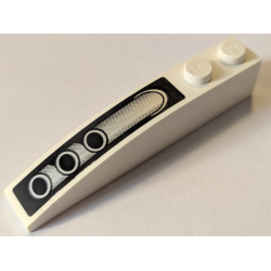 Slope, Curved 6 x 1 with 2 Studs with Silver Exhaust Pipes Pattern (Sticker) - Set 8184 Slope, Curved 6 x 1 with 2 Studs with Silver Exhaust Pipes Pattern (Sticker) - Set 8184