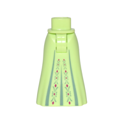 Mini Doll Hips and Skirt Full Length with 3 Pleats and Sand Green and Magenta Embroidery Pattern - Thick Hinge Mini Doll Hips and Skirt Full Length with 3 Pleats and Sand Green and Magenta Embroidery Pattern - Thick Hinge