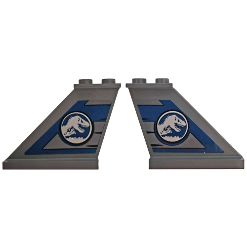Деталь LEGO 2340pb069 Tail 4 x 1 x 3 with Jurassic World Logo Pattern on Both Sides (Stickers) - Set 75928
