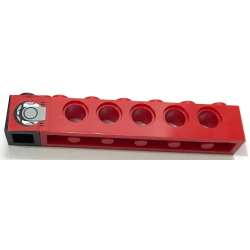 Stickered Assembly 7 x 1 x 1 with Fuel Filler Cap Pattern Model Right Side (Sticker) - Set 8440 - 1 Brick 1 x 1, 1 Technic, Brick 1 x 6 with Holes