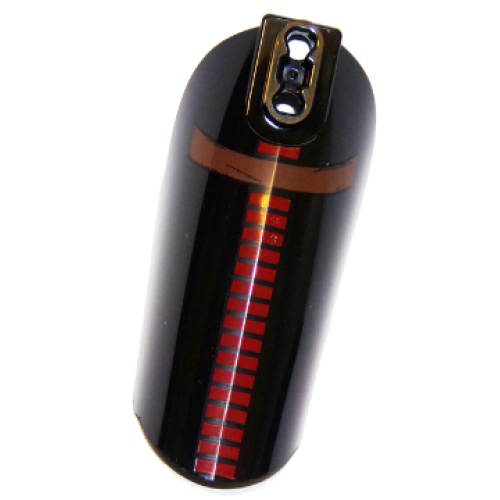 Деталь LEGO 26831pb04R Large Figure Armor, Arm / Leg Cover with Ball Joint Socket and 2 Holes with Red Lines and Reddish Brown Belt Pattern