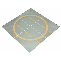 Baseplate, Road 32 x 32 9-Stud Landing Pad with Yellow Circle, 1-way Lines, Yellow Lines Not Touching Circle Pattern
