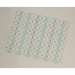 Duplo, Cloth Blanket 8 x 10 cm with Red and Blue Dots on Light Aqua Diamonds Pattern Duplo, Cloth Blanket 8 x 10 cm with Red and Blue Dots on Light Aqua Diamonds Pattern