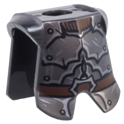 Minifigure Armor Breastplate with Leg Protection with Dark Silver Crude Plate Mail Armor, Rivets, Dark Brown Belt and Collar Pattern Minifigure Armor Breastplate with Leg Protection with Dark Silver Crude Plate Mail Armor, Rivets, Dark Brown Belt and Collar Pattern