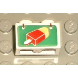 Brick 1 x 2 with Ice Cream Pattern Brick 1 x 2 with Ice Cream Pattern