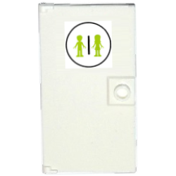 Door 1 x 4 x 6 with Stud Handle with Lime Male and Female Friends Mini Dolls Silhouettes in Black Circle, Unisex Restroom Pattern (Sticker) - Set 41352 Door 1 x 4 x 6 with Stud Handle with Lime Male and Female Friends Mini Dolls Silhouettes in Black Circle, Unisex Restroom Pattern (Sticker) - Set 41352