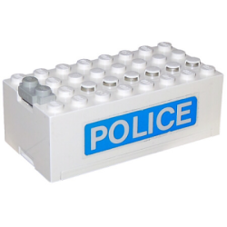 Electric 9V Battery Box Small with 'POLICE' Pattern on Both Sides (Stickers) - Set 6450