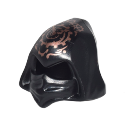 Minifigure, Headgear Hood Cowl Pointed with Eye Holes with Copper Gears and Clock with Spiral Gear Pattern Minifigure, Headgear Hood Cowl Pointed with Eye Holes with Copper Gears and Clock with Spiral Gear Pattern