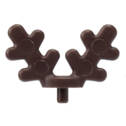 Minifigure, Antlers with Small Pin - Dark Brown