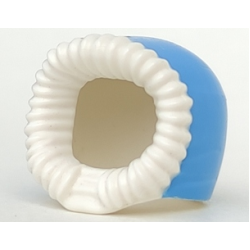 Minifigure, Headgear Hood Fur-lined, Short with Medium Blue Hood Pattern Minifigure, Headgear Hood Fur-lined, Short with Medium Blue Hood Pattern