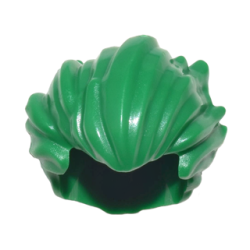 Minifigure, Hair Bushy Swept Back - Green Minifigure, Hair Bushy Swept Back - Green