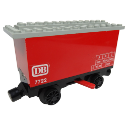 Train Battery Box Car with Red Switch and Black Wheels with 'DB 7722' and Weight Table Pattern on Both Sides (Stickers) - Set 7722 (Undetermined Type)