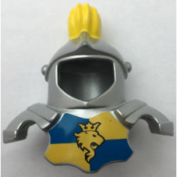 Duplo Wear Head Armor with Yellow Top Feather and Blue and Yellow Breastplate with Lion and Crown Pattern Duplo Wear Head Armor with Yellow Top Feather and Blue and Yellow Breastplate with Lion and Crown Pattern