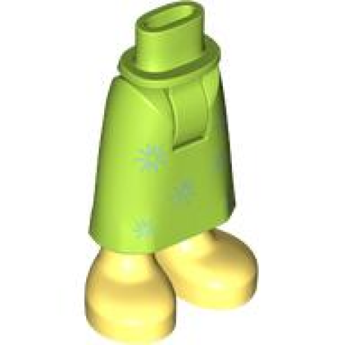 Деталь LEGO 59595c00pb30 Mini Doll Hips and Skirt Long with Molded Bright Light Yellow Legs and Printed Metallic Light Blue Stars Pattern - Thick Hinge