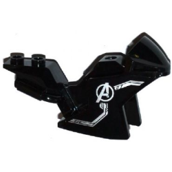 Motorcycle Fairing, Racing (Sport) Bike with Silver Lines and Avengers Logo Pattern on Both Sides (Stickers) - Set 76032 Motorcycle Fairing, Racing (Sport) Bike with Silver Lines and Avengers Logo Pattern on Both Sides (Stickers) - Set 76032