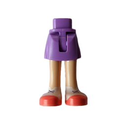 Mini Doll Hips and Skirt with Molded Light Nougat Legs and Printed White Shoes with Black Laces and Coral Soles Pattern - Thin Hinge Mini Doll Hips and Skirt with Molded Light Nougat Legs and Printed White Shoes with Black Laces and Coral Soles Pattern - Thin Hinge