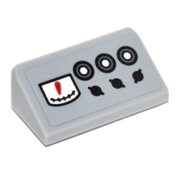 Slope 30 1 x 2 x 2/3 with 3 Black and White Circle Buttons, Gauge and 3 Dials Pattern (Sticker) - Set 76052