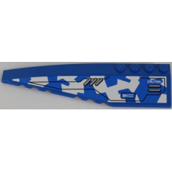 Wedge 12 x 3 Left with Silver Vents and 'CAUTION' on Blue and White Camouflage Pattern (Sticker) - Set 8118
