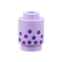 Brick, Round 1 x 1 with Dark Purple Spots Pattern