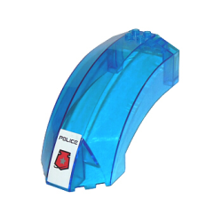 Windscreen 12 x 6 x 6 Curved with 'POLICE' and Space Police 3 Badge Pattern (Sticker) - Set 5974