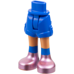 Mini Doll Hips and Shorts Folded Hem with Molded Nougat Legs and Printed Metallic Pink Shoes with Blue Socks Pattern - Thin Hinge Mini Doll Hips and Shorts Folded Hem with Molded Nougat Legs and Printed Metallic Pink Shoes with Blue Socks Pattern - Thin Hinge