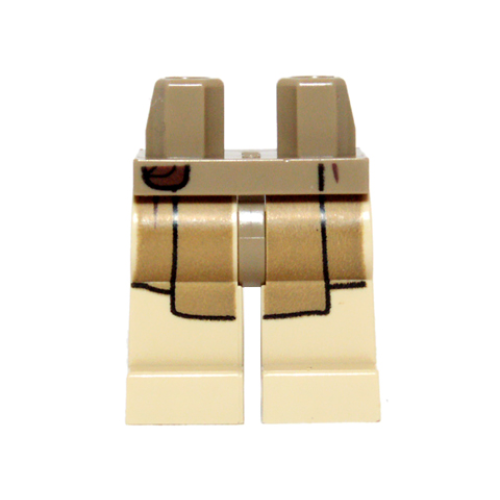 Деталь LEGO 970c02pb10 Hips and Tan Legs with Dark Tan SW Jedi Robe Pattern