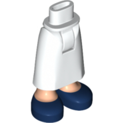 Деталь LEGO 59595c00pb04 Mini Doll Hips and Skirt Long with Molded Light Nougat Legs and Printed Dark Blue Shoes Pattern - Thick Hinge